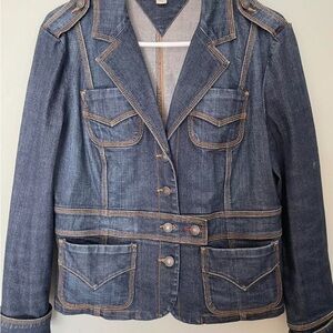Tommy Hilfiger Blue Jean Jacket with Tan Stitching